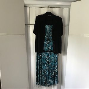 Slinky Brand 3 piece animal print pant set Sz M